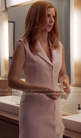 Donna’s pink sleeveless blazer dress on Suits