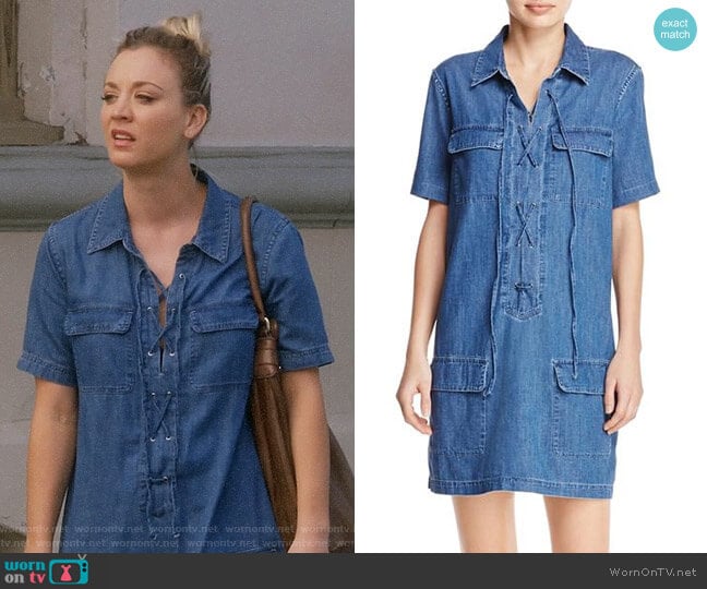 Equipment Knox Denim Dress worn by Penny Hofstadter (Kaley Cuoco) on The Big Bang Theory
