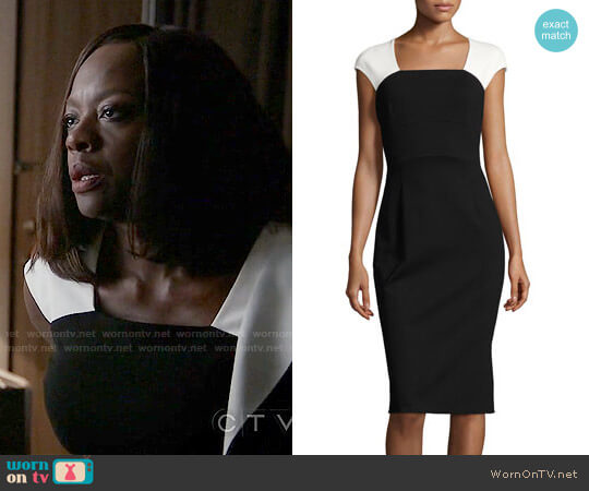 Escada Colorblock Cap-Sleeve Sheath Dress worn by Annalise Keating (Viola Davis) on How to Get Away with Murder