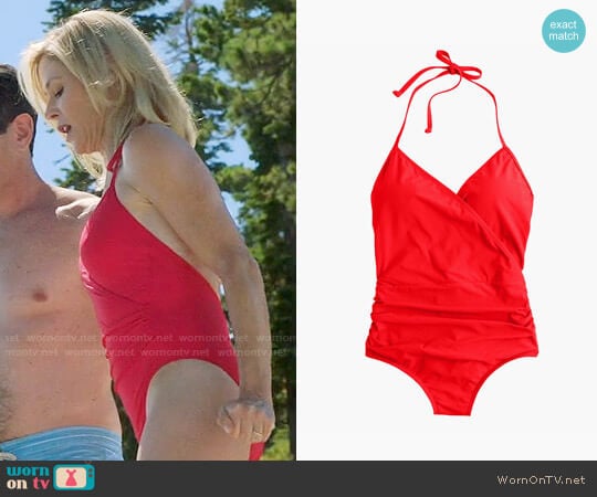 J.Crew Halter wrap one-piece swimsuit worn by Claire Dunphy (Julie Bowen) on Modern Family