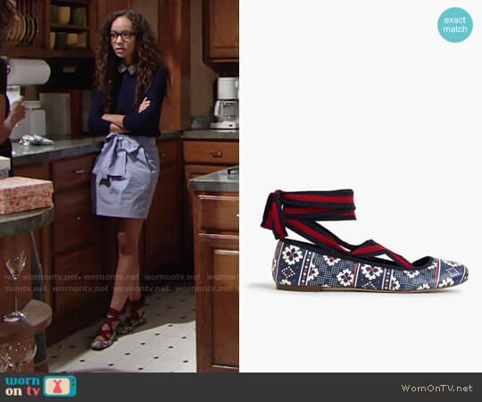 J.Crew Lily Lace-up Ballet Flats worn by Mattie Ashby (Lexie Stevenson) on The Young and the Restless