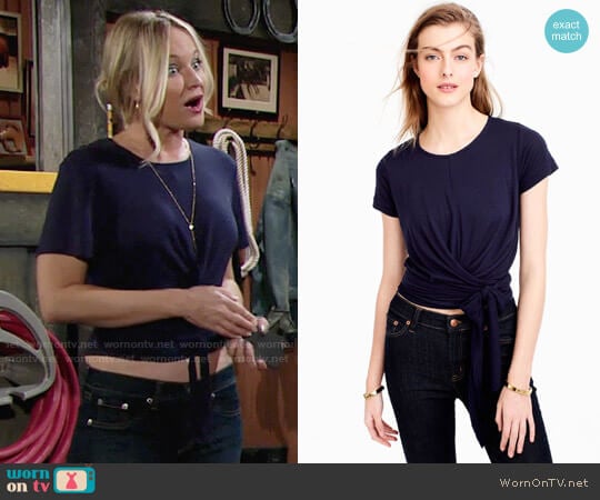 J.Crew Wrap T-shirt worn by Sharon Newman (Sharon Case) on The Young and the Restless