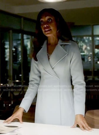 Jessica’s powder blue coat on Suits