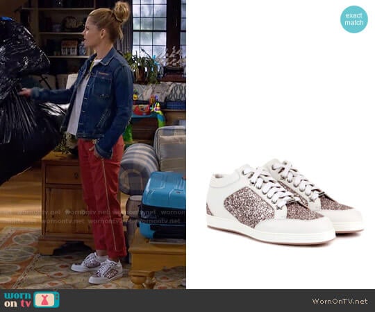 Jimmy Choo Miami Glitter Sneakers worn by DJ Tanner-Fuller (Candace Cameron Bure) on Fuller House