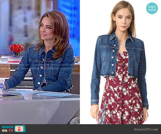 LAgence Cropped Denim Jacket worn by Jedediah Bila on The View