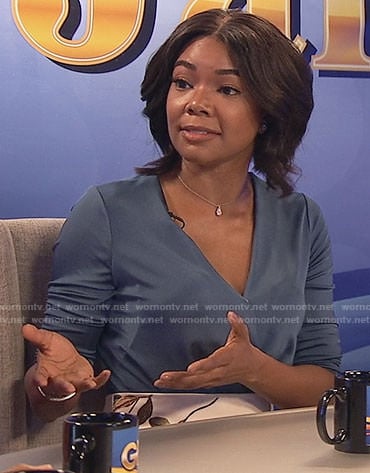 Mary Jane’s blue wrap blouse on Being Mary Jane