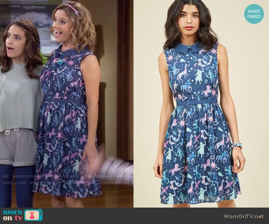 Ethereal Enchantment Shirt Dress from Modcloth worn by Kimmy Gibbler (Andrea Barber) on Fuller House