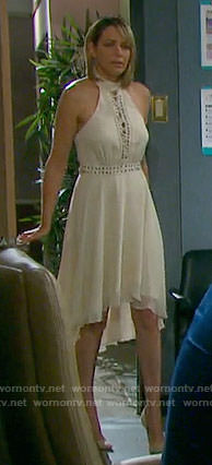 Nicole’s cream lace-up dress on Days of our Lives