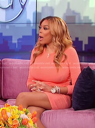 Wendy’s orange knit dress on The Wendy Williams Show