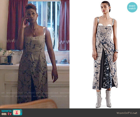 Maki Oh Reflection Adire Dress worn by Issa Dee (Issa Rae) on Insecure