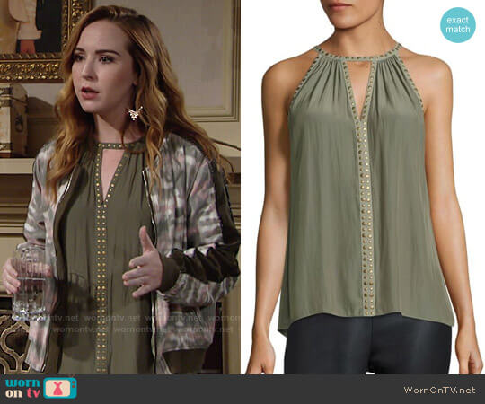 Ramy Brook Karin Studded Top worn by Mariah Copeland (Camryn Grimes) on The Young and the Restless