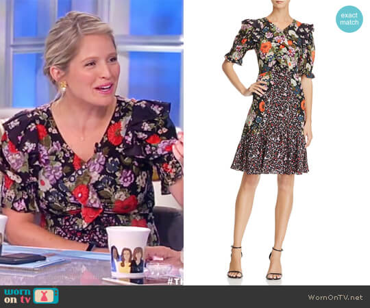 Rebecca Taylor Mixed Floral Print Silk Dress worn by Sara Haines on The View