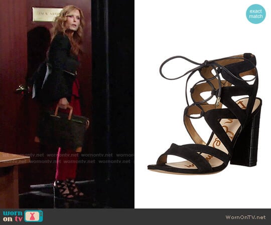 Sam Edelman Yardley Sandals in Black worn by Lauren Fenmore (Tracey Bregman) on The Young and the Restless
