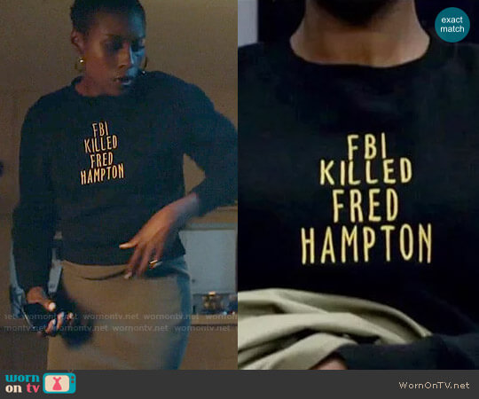 samoxawol FBI Killed Fred Hampton Sweater worn by Issa Dee (Issa Rae) on Insecure