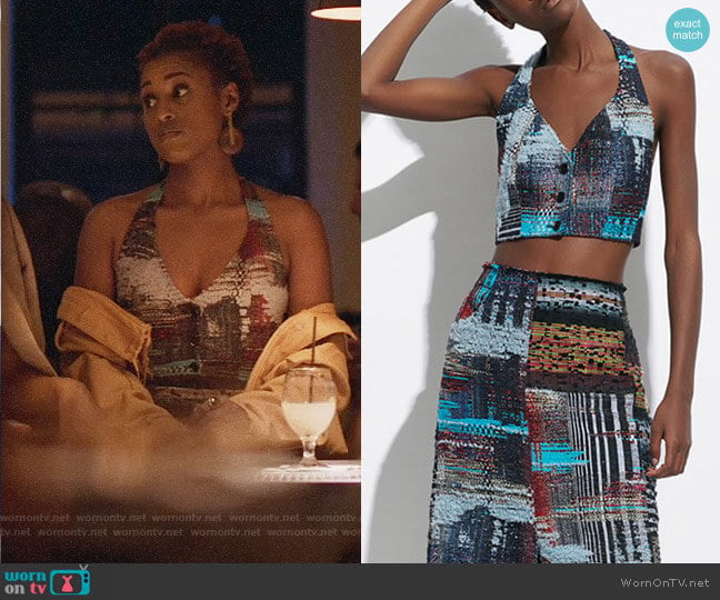 Tome Tweed Halter Bustier Top worn by Issa Dee (Issa Rae) on Insecure