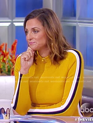 Paula’s yellow striped sleeve sweater on The View