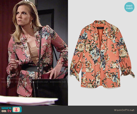 Zara Flowing Floral Print Jacket worn by Phyllis Newman (Gina Tognoni) on The Young and the Restless