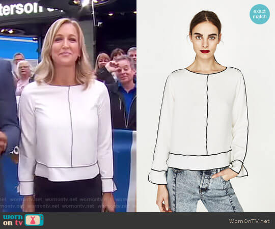 Zara Long Sleeve Top worn by Lara Spencer on Good Morning America