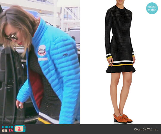 3.1 Phillip Lim Striped Flutter-Hem Sweaterdress worn by Kelly Dodd on The Real Housewives of Orange County