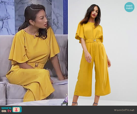 ASOS Tea Jumpsuit with Elasticated Belt worn by Jeannie Mai on The Real