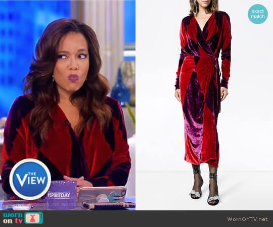 Velvet Diamond Wrap Dress on Attico worn by Sunny Hostin on The View