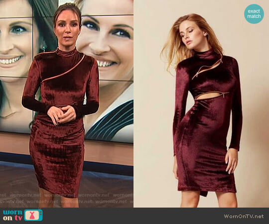 Agent Provocateur Ruth Velvet Zip Dress worn by Catt Sadler on E! News