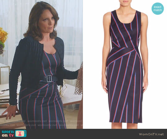 Altuzarra Carole Striped Dress worn by Diana St. Tropez (Tina Fey) on Great News