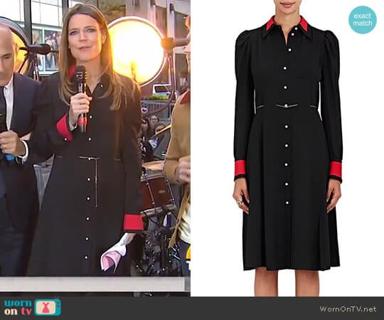 Altuzarra Filippa Silk-Blend Belted Shirtdress worn by Savannah Guthrie on Today