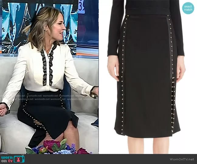 Altuzarra Welkes Grommet Detail Skirt worn by Savannah Guthrie on Today