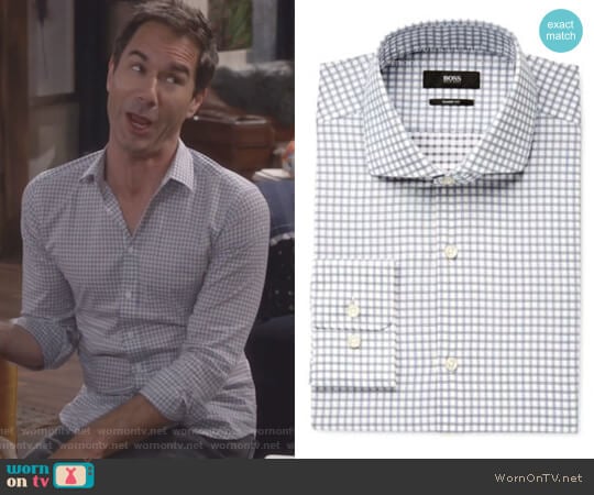 Hugo Boss Sharp-Fit Multi Check Shirt worn by Will Truman (Eric McCormack) on Will and Grace