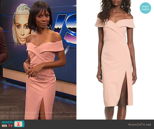 Bardot Bella Dress in Peach worn by Zuri Hall on E! News