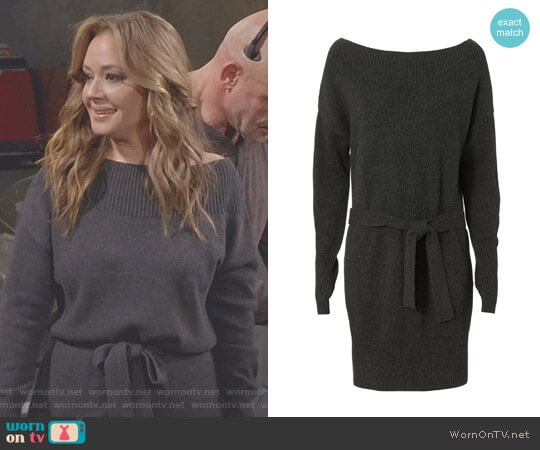 Exclusive for Intermix Betsee Off Shoulder Sweater Dress worn by Vanessa Cellucci (Leah Remini) on Kevin Can Wait