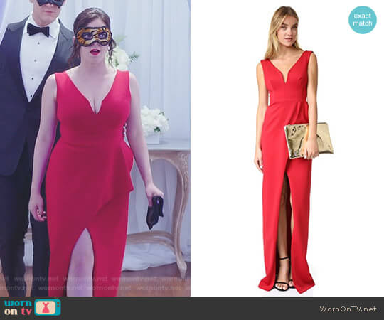 Black Halo Hendricks Gown worn by Rebecca Bunch (Rachel Bloom) on Crazy Ex-Girlfriend