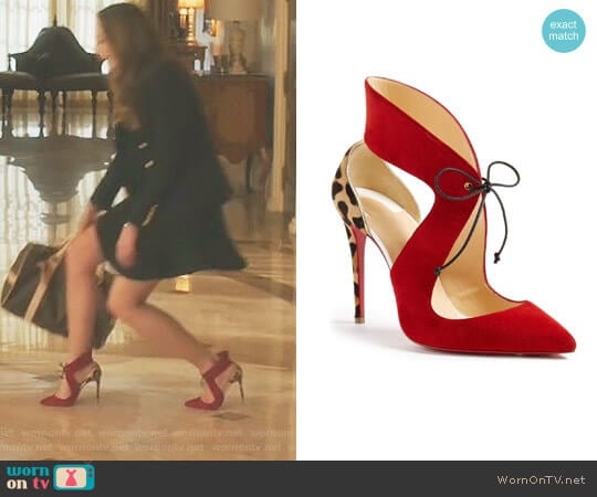 Christian Louboutin Ferme Rouge Pump worn by Fallon Carrington (Elizabeth Gillies) on Dynasty
