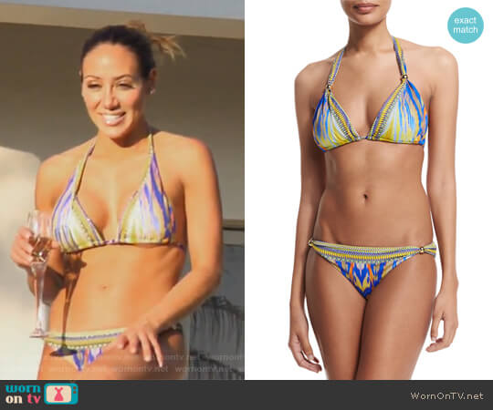 Camilla Gold Ball Printed Bikini Set worn by Melissa Gorga on The Real Housewives of New Jersey
