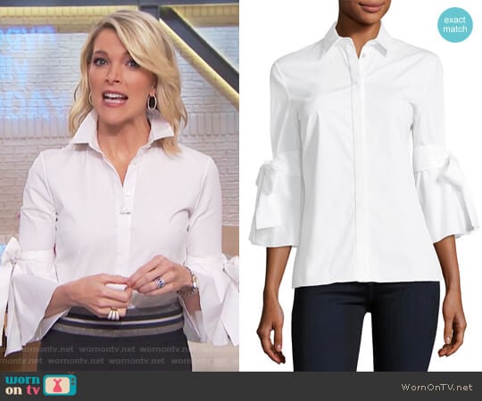 Carolina Herrera Tie-Sleeve Poplin Shirt worn by Megyn Kelly on Today