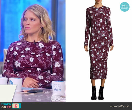 Carven Long Jersey Floral Dress worn by Sara Haines on The View