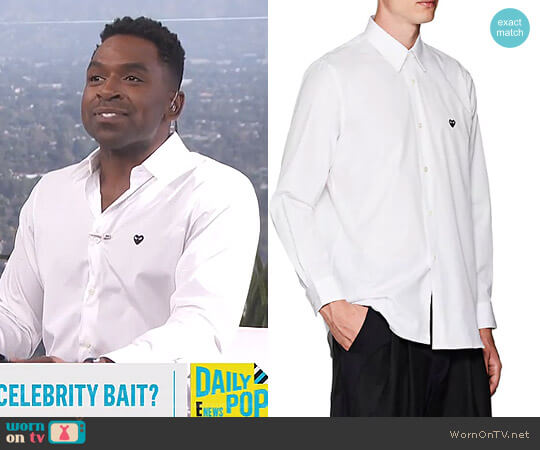 Comme Des Garcons PLAY Heart Cotton Poplin Shirt worn by Justin Sylvester on E! News