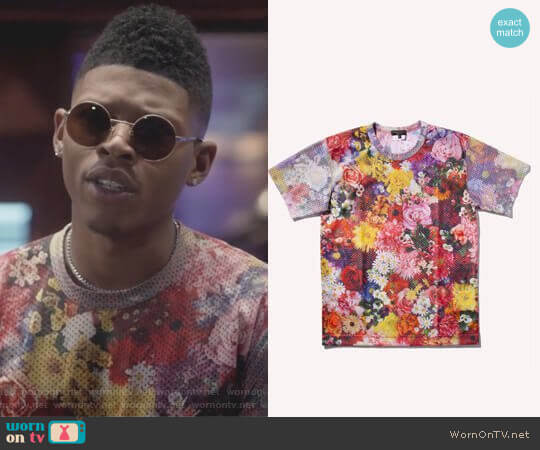 Comme des Garcons Floral Printed Mesh Top worn by Hakeem Lyon (Bryshere Y. Gray) on Empire