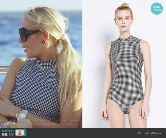Cover Sleeveless High Neck Swimsuit worn by Kameron Westcott on The Real Housewives of Dallas