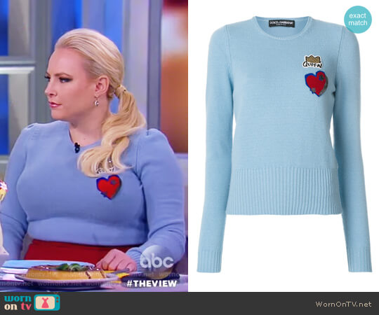 Dolce & Gabbana Queen patch jumper worn by Meghan McCain on The View