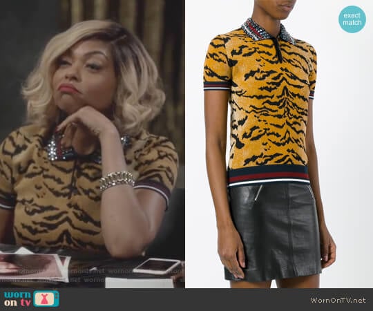DSquared2 Embellished Polo Top worn by Cookie Lyon (Taraji P. Henson) on Empire