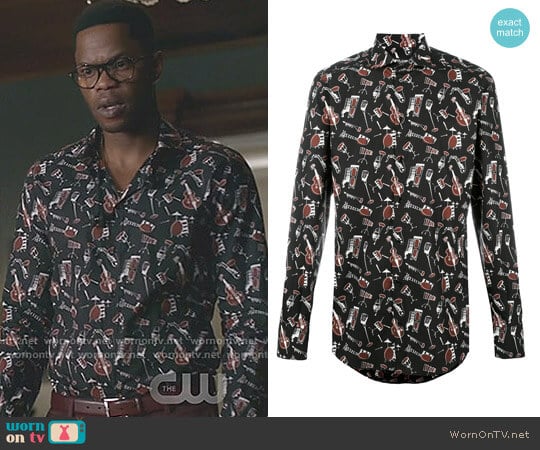 Dolce & Gabbana Musical Instrument Print Shirt worn by Jeff Colby (Sam Adegoke) on Dynasty