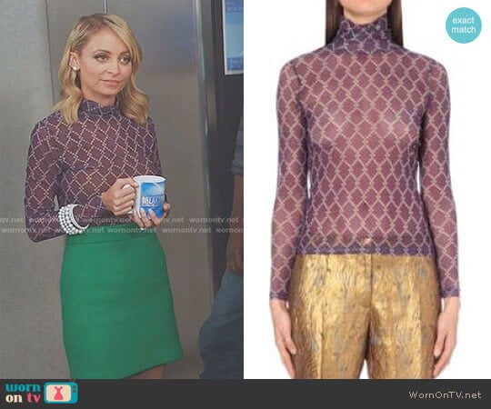 Dries Van Noten Hind Mesh Top worn by Portia Scott-Griffith (Nicole Richie) on Great News
