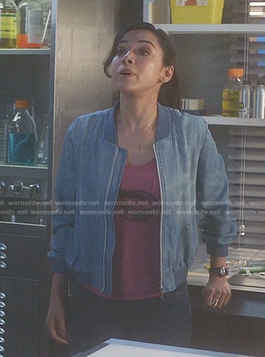 Ella’s Chambray Bomber Jacket on Lucifer