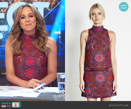 Elliatt Collective Renaissance Top worn by Carrie Bickmore on The Project
