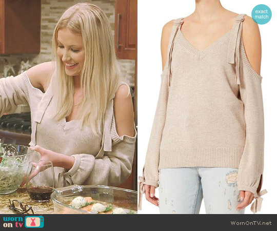 Exclusive For Intermix Sia Cold Shoulder Sweater worn by Stephanie Hollman on The Real Housewives of Dallas