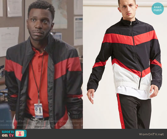 Forever 21 Colorblock Windbreaker Jacket worn by Jermaine Leforge (Bernard David Jones) on The Mayor