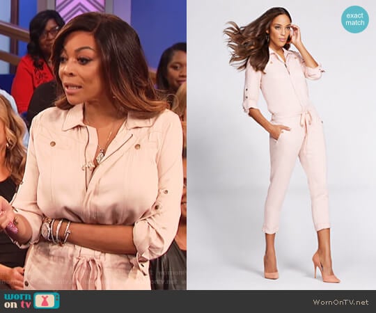 Gabrielle Union for New York & Co Denim Jumpsuit worn by Wendy Williams on The Wendy Williams Show