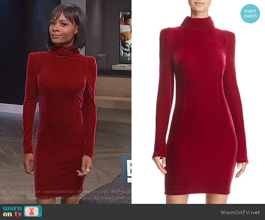 Guess Olga Turtleneck Velvet Dress worn by Zuri Hall on E! News
